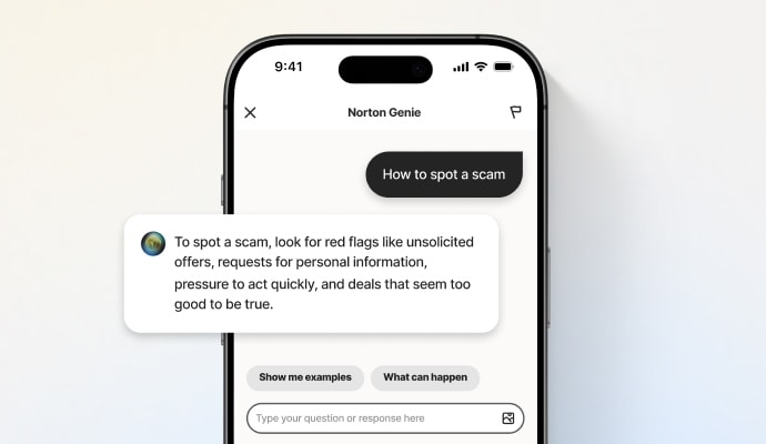 AI asistent Norton Genie – záběr produktu Norton Genie